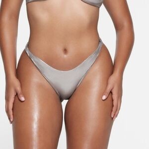 SKIMS Silver Shimmer Bikini Bottom